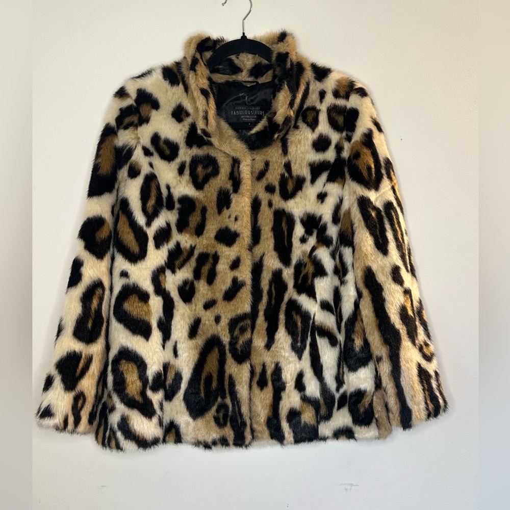 Donna Salyers Fabulous Furs Leopard Faux Fur Jacket